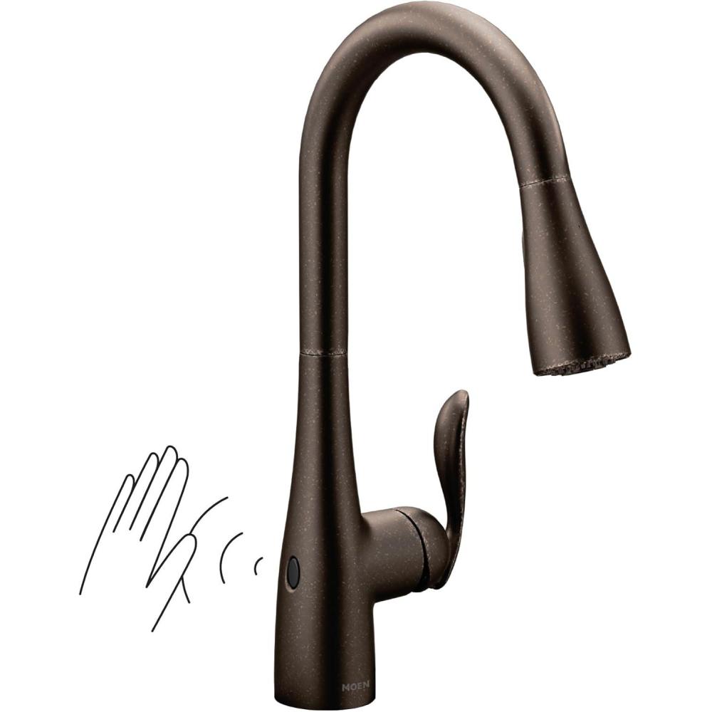 image:imageMoen Arbor Spot Resist Stainless Motionsense Wave Sensor Touchless OneHandle Single Hole Kitchen Sink Faucet 7594EWSRSOil Rubbed Bronze