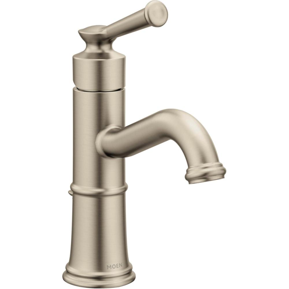 image:imageMoen Belfield Chrome OneHandle Bathroom Sink Faucet with Drain Assembly and Optional Deckplate 6402Brushed Nickel