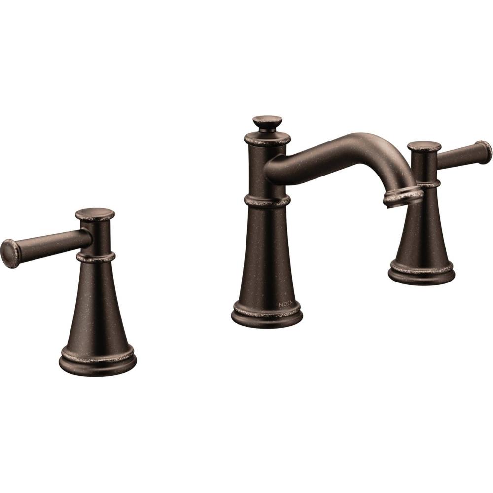 image:imageMoen Belfield Oil Rubbed Bronze TwoHandle 8Inch Widespread Bathroom Faucet Trim Kit Valve Required T6405ORBOil Rubbed Bronze