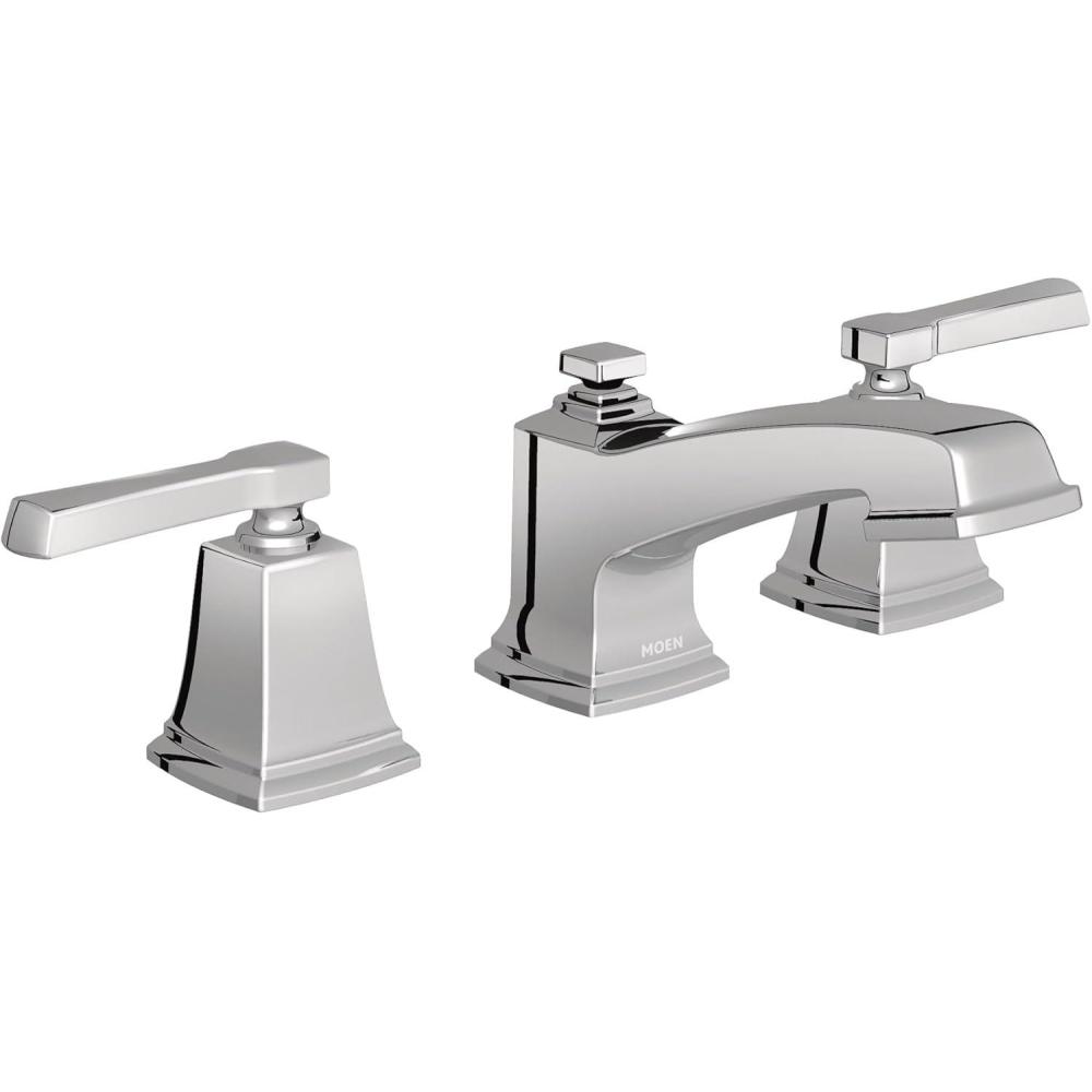image:imageMoen Boardwalk TwoHandle High Arc Widespread Bathroom Sink Faucet for 3Hole Setups with Valve Included Mediterranean Bronze TV6220BRBChrome