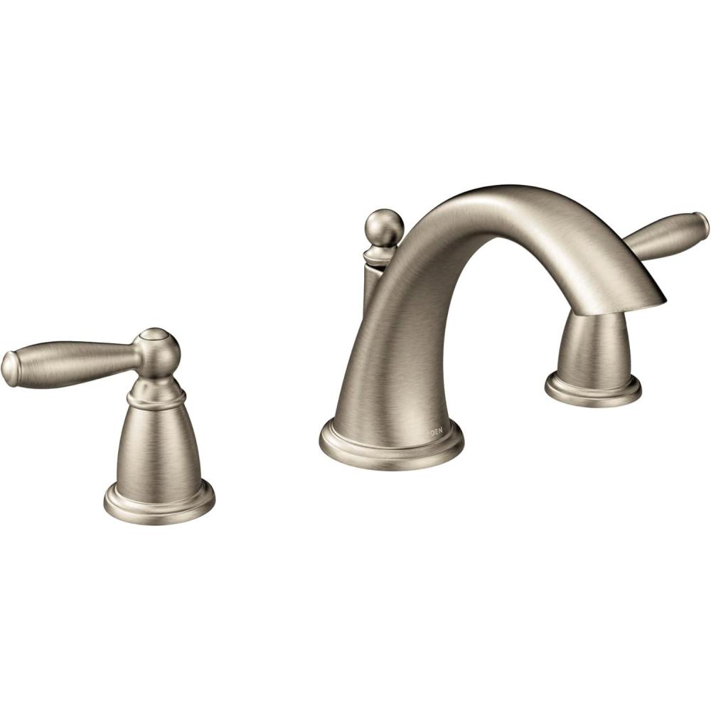 image:imageMoen Brantford Brushed Nickel 2Handle Deck Mount Roman Tub Faucet Trim Kit Valve Required T4943BNBrushed Nickel