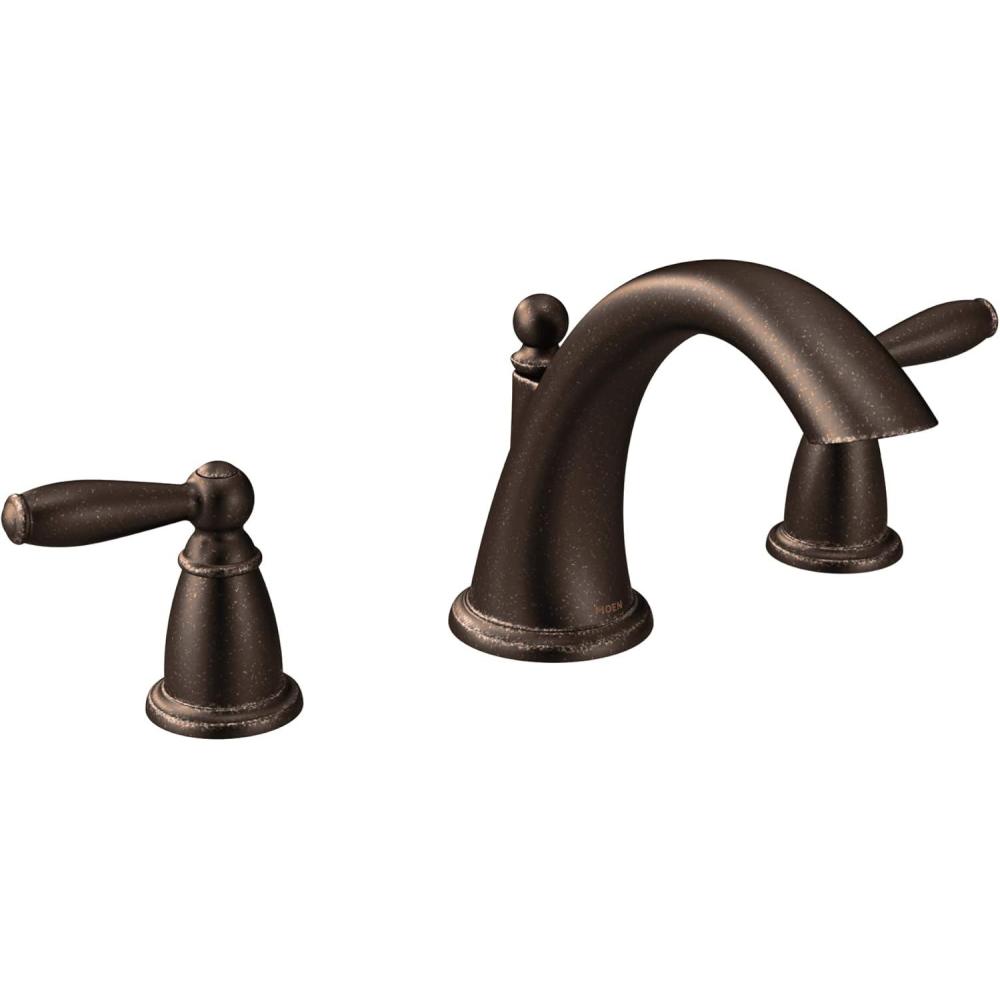 image:imageMoen Brantford Brushed Nickel 2Handle Deck Mount Roman Tub Faucet Trim Kit Valve Required T4943BNOil Rubbed Bronze