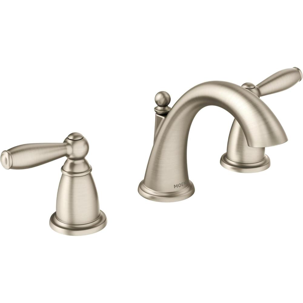 image:imageMoen Brantford OilRubbed Bronze TwoHandle Widespread Bathroom Faucet Trim Kit Bathroom Faucets for Sink 3hole Deck Mounted Setup Valve Required T6620ORBBrushed Nickel