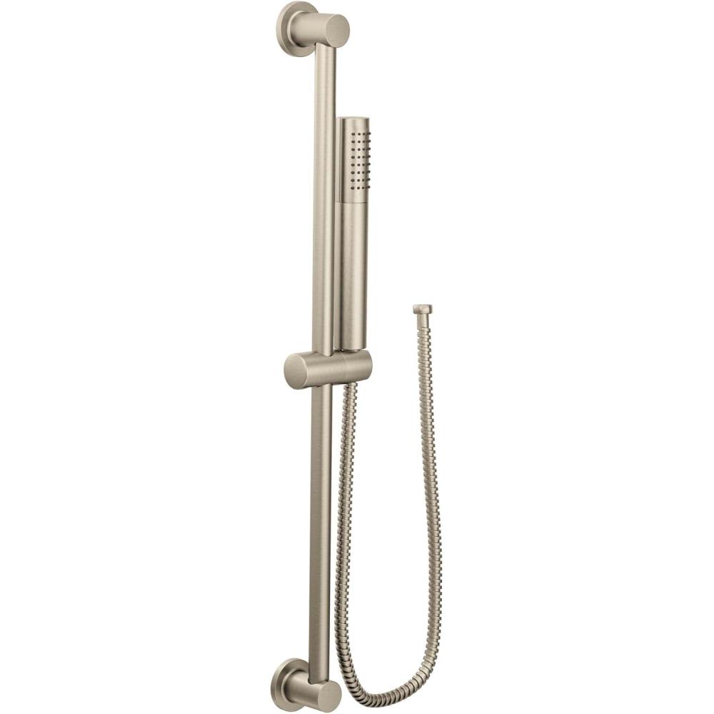 image:imageMoen Brushed Gold Modern EcoPerformance Handshower Handheld Shower with 30Inch Slide Bar and 69Inch Metal Hose 3887EPBGBrushed Nickel