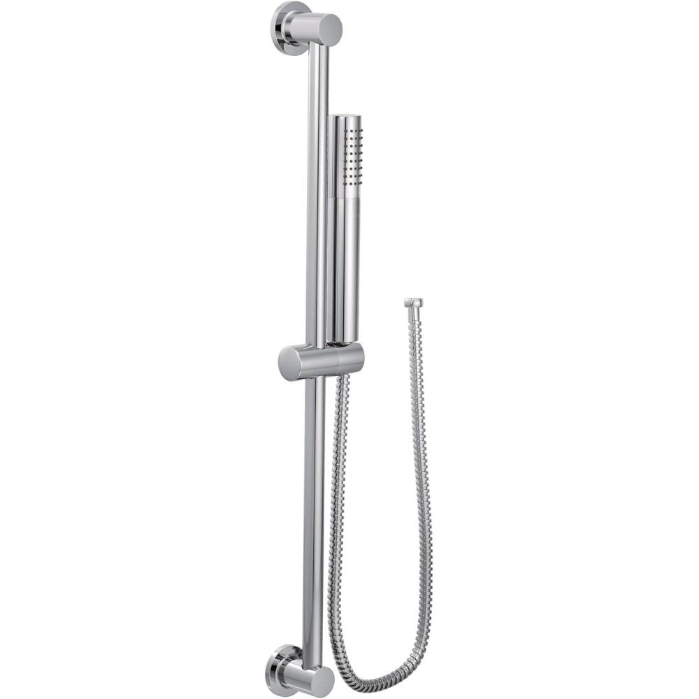 image:imageMoen Brushed Gold Modern EcoPerformance Handshower Handheld Shower with 30Inch Slide Bar and 69Inch Metal Hose 3887EPBGChrome