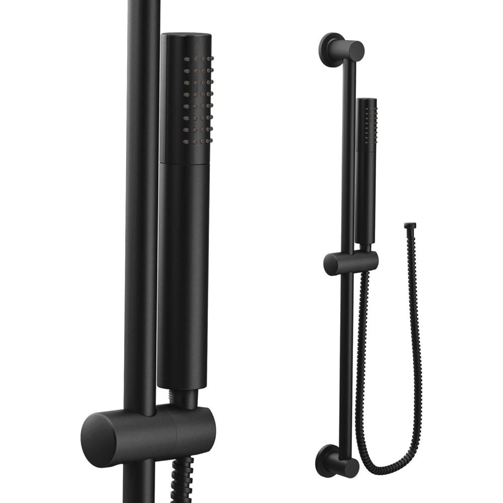 image:imageMoen Brushed Gold Modern EcoPerformance Handshower Handheld Shower with 30Inch Slide Bar and 69Inch Metal Hose 3887EPBGMatte Black