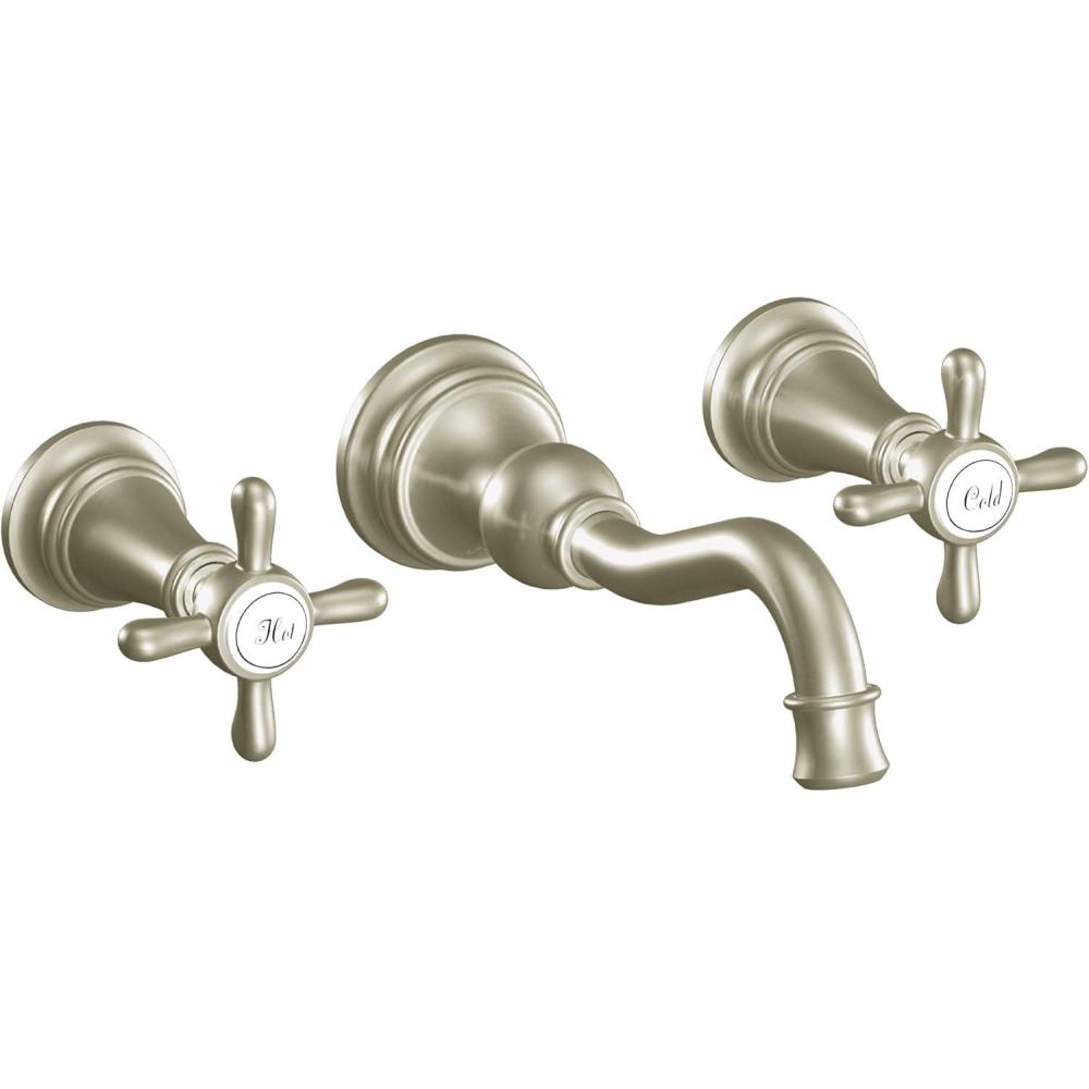 image:imageMoen Brushed Gold Weymouth 2Handle Wall Mount HighArc Bathroom Faucet Valve Sold Separately TS42112BGBrushed Nickel