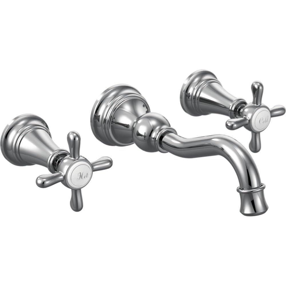 image:imageMoen Brushed Gold Weymouth 2Handle Wall Mount HighArc Bathroom Faucet Valve Sold Separately TS42112BGPolished Chrome