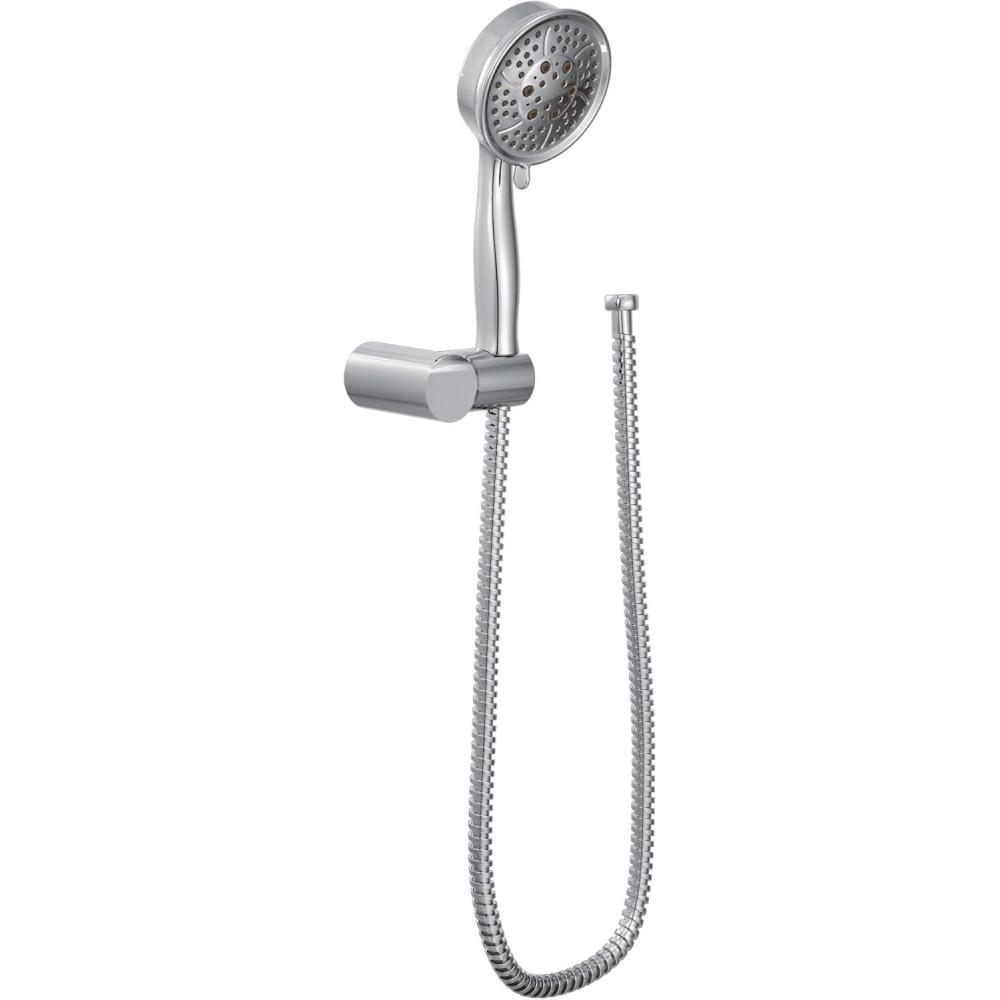 image:imageMoen Brushed Nickel Four Function EcoPerformance Handheld Shower with Wall Bracket and 69Inch Hose 3636EPBNChrome