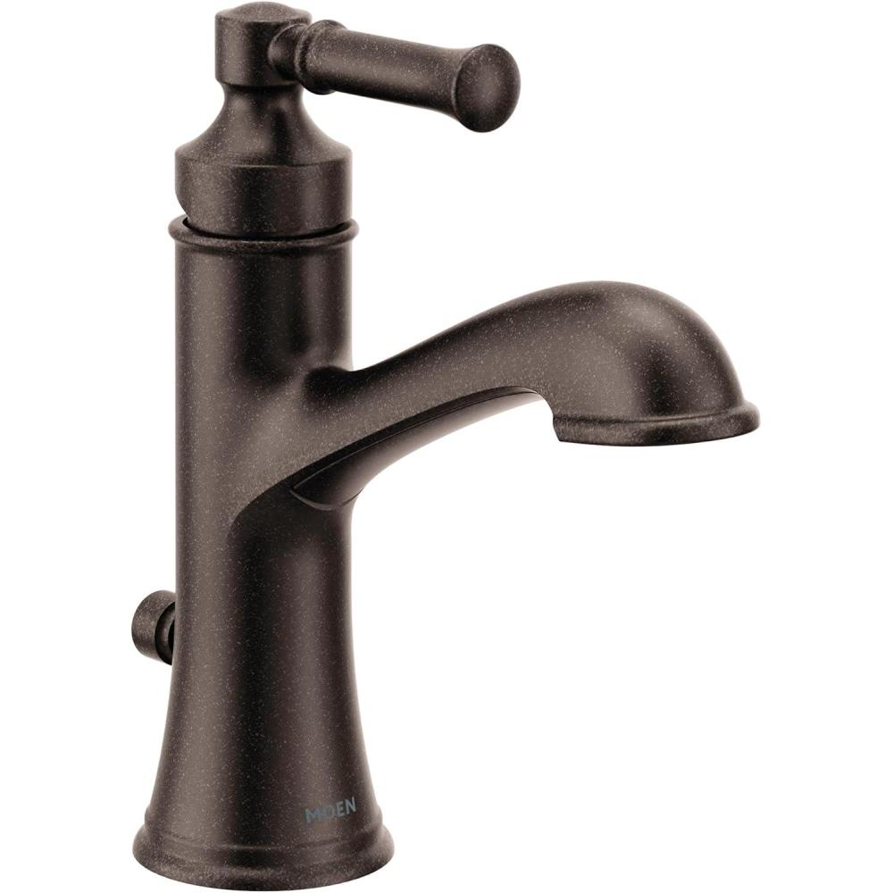 image:imageMoen Dartmoor Matte Black Single Handle Bathroom Sink Faucet with Optional Deckplate 6803BLOil Rubbed Bronze