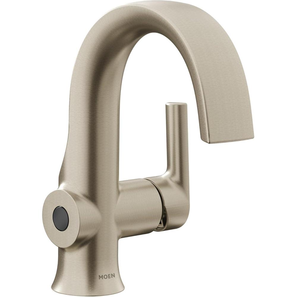 image:imageMoen Doux Matte Black Motionsense Wave Touchless Single Handle Bathroom Sink Faucet S6910EWBLBrushed Nickel