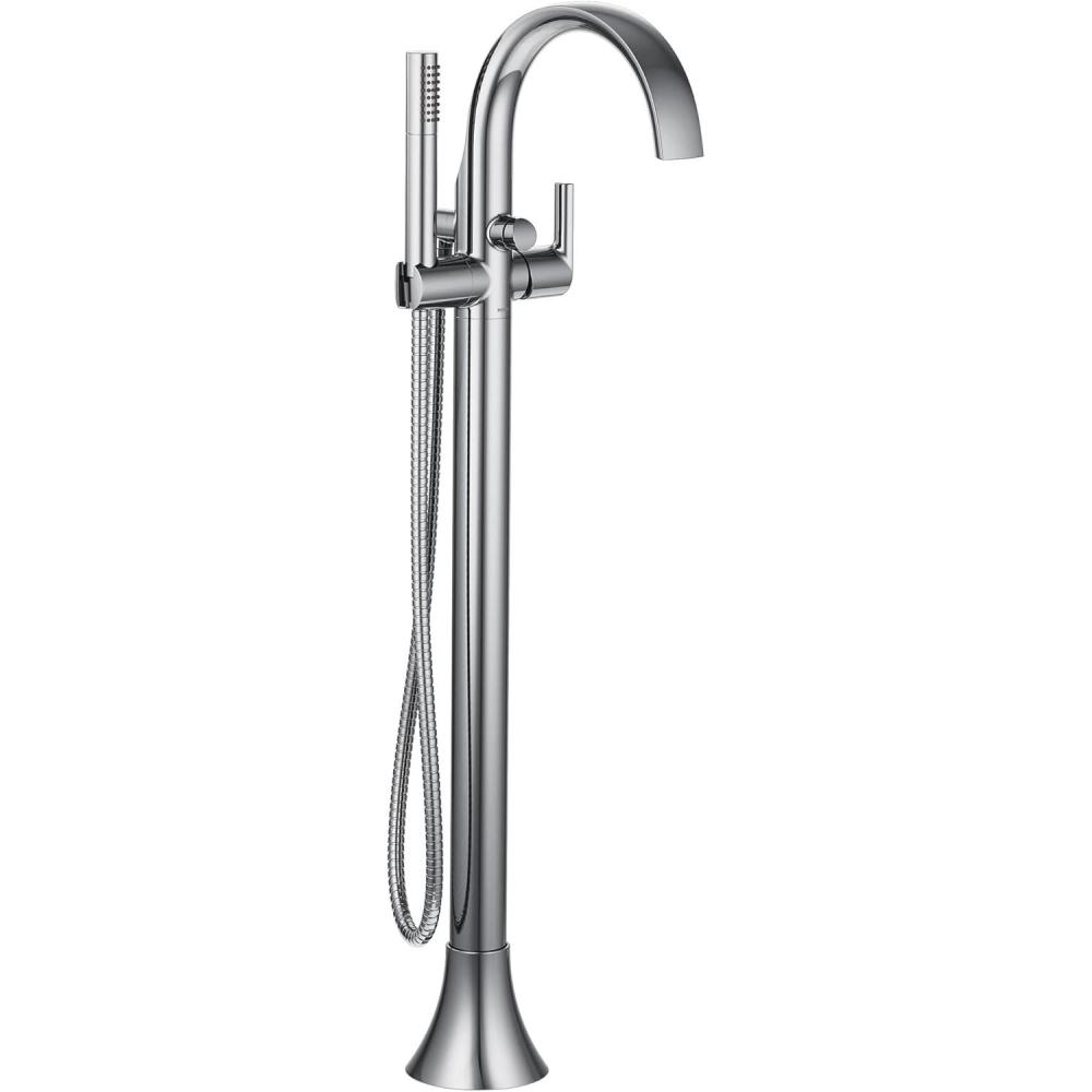 image:imageMoen Doux Matte Black OneHandle Freestanding Floor Mount Bathtub Filler with Handshower Free Standing Tub Faucet S3105BLChrome