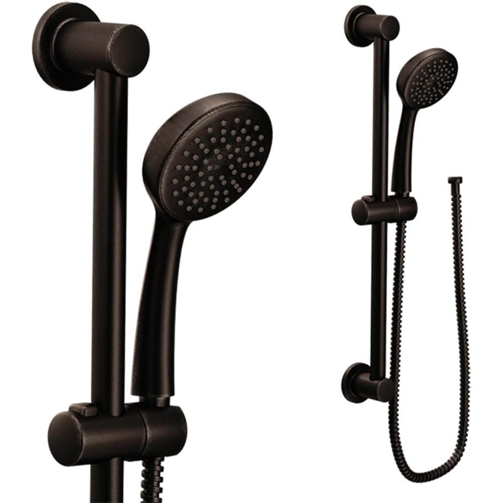image:imageMoen Eco Performance Single Function Handheld Showerhead 24 Inch Slide Bar Brushed Gold Finish 3868EPBGOil Rubbed Bronze