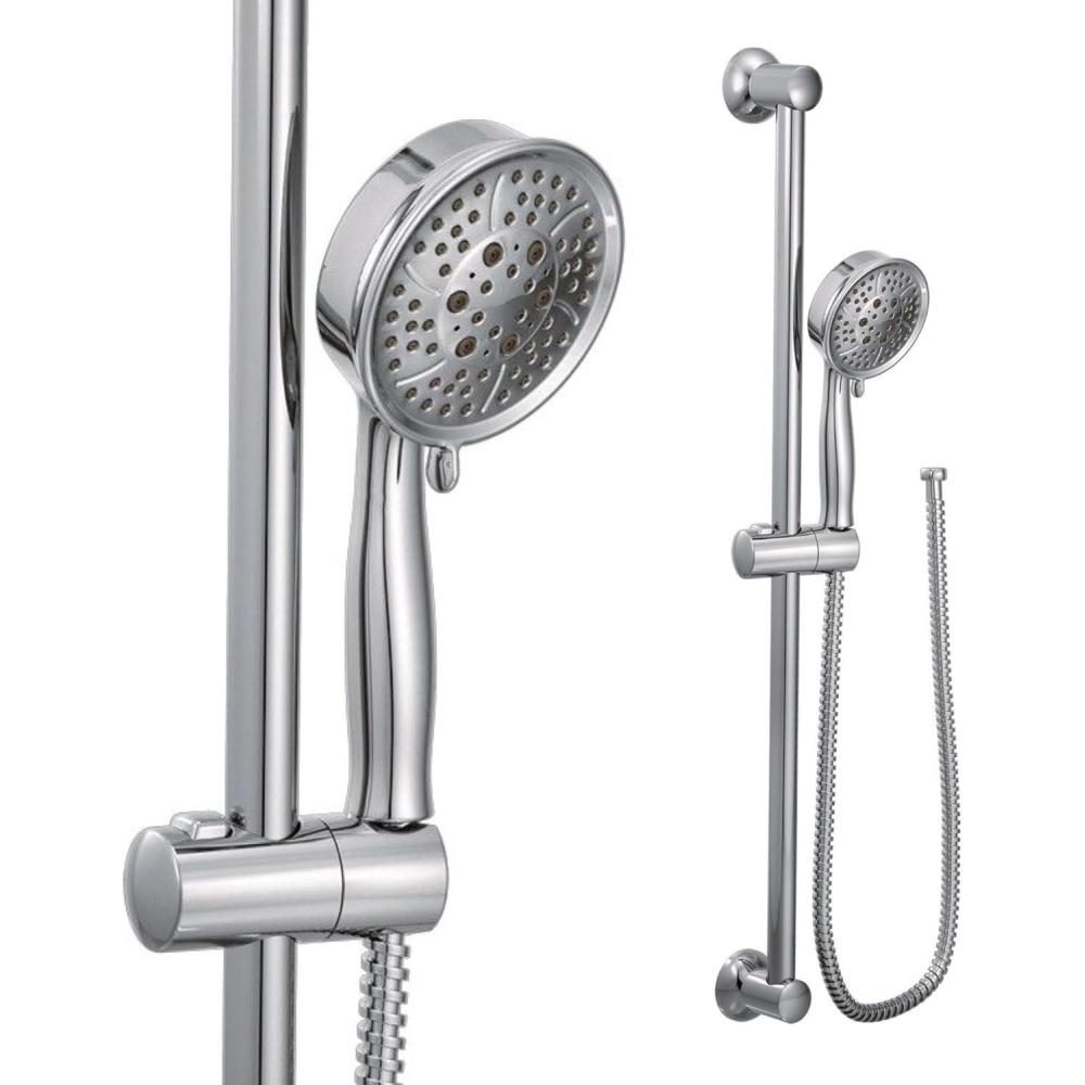 image:imageMoen EcoPerformance Chrome FourFunction Removable Handheld Showerhead with 69InchLong Hose and WallMounted Slide Bar 3667EPChrome