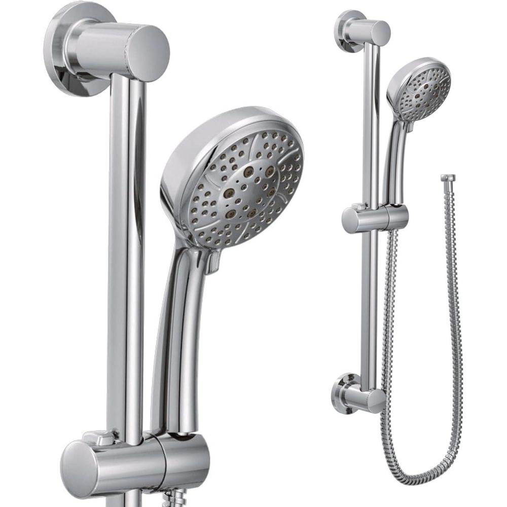 image:imageMoen EcoPerformance OilRubbed Bronze 4Spray Pattern Detachable Handheld Showerhead with 69InchLong Hose with 30Inch Slide Bar 3669EPORBChrome