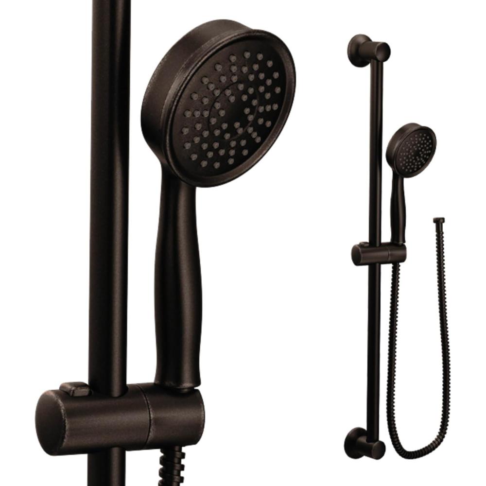 image:imageMoen EcoPerformance OilRubbed Bronze Detachable Handheld Showerhead with 69InchLong Hose Featuring 24Inch Slide Bar 3668EPORBOil Rubbed Bronze