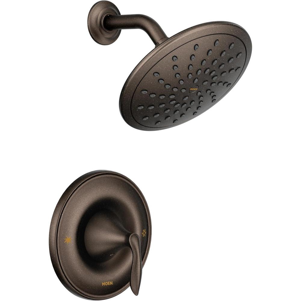 image:imageMoen Eva Oil Rubbed Bronze PosiTemp Shower Faucet Trim with EcoPerformance Rainshower Showerhead Valve Required T2232EPORB