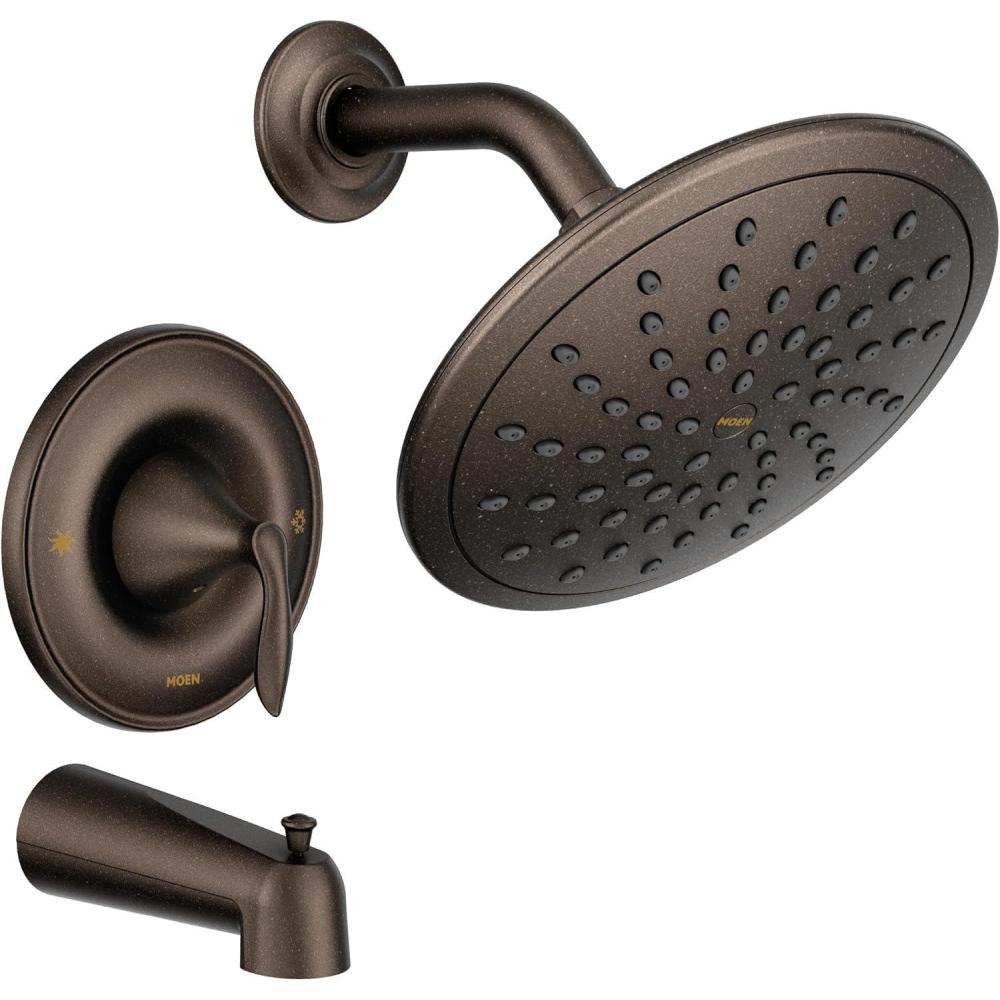 image:imageMoen Eva Oil Rubbed Bronze Tub and Shower Faucet Trim with EcoPerformance Rainshower Valve Required T2233EPORB