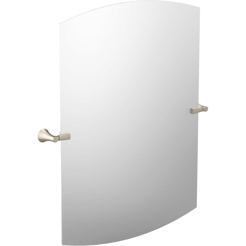 image:imageMoen Flara Chrome Modern Square 28 W x 3775 H Tilting Wall Mount Bathroom Mirror YB0392CHBrushed Nickel