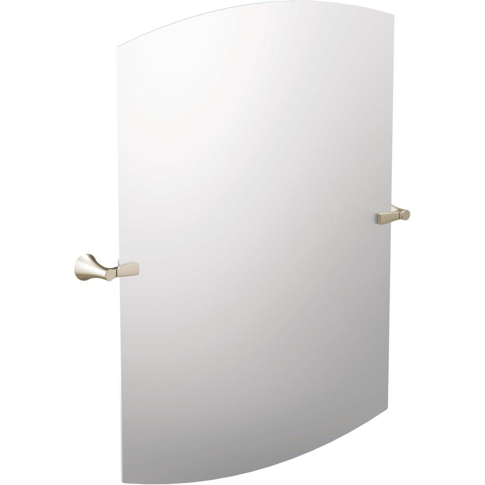 image:imageMoen Flara Chrome Modern Square 28 W x 3775 H Tilting Wall Mount Bathroom Mirror YB0392CHPolished Nickel