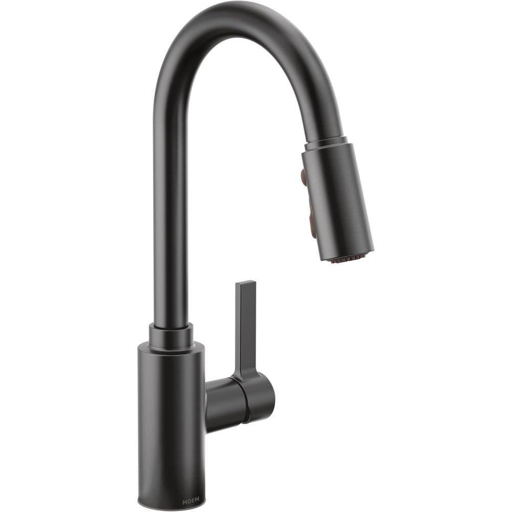 image:imageMoen Genta LX Motionsense Wave Sensor Touchless Matte Black OneHandle High Arc Pulldown Modern Kitchen Faucet Featuring Power Clean 7882EWBLMatte Black