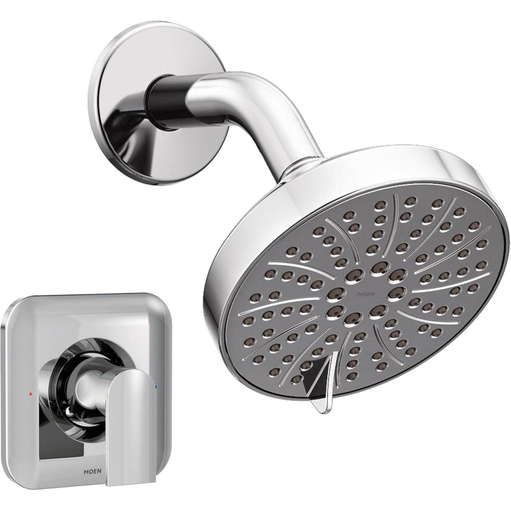 image:imageMoen Genta LX Pressure Balancing EcoPerformance Modern Shower Trim with Showerhead and Lever Handle PosiTemp Valve Required Chrome T2472EPChrome