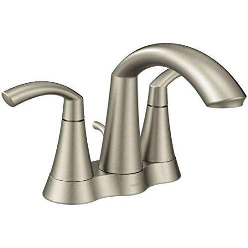 image:imageMoen Glyde Brushed Nickel TwoHandle High Arc Centerset Bathroom Faucet 6172BNBrushed Nickel