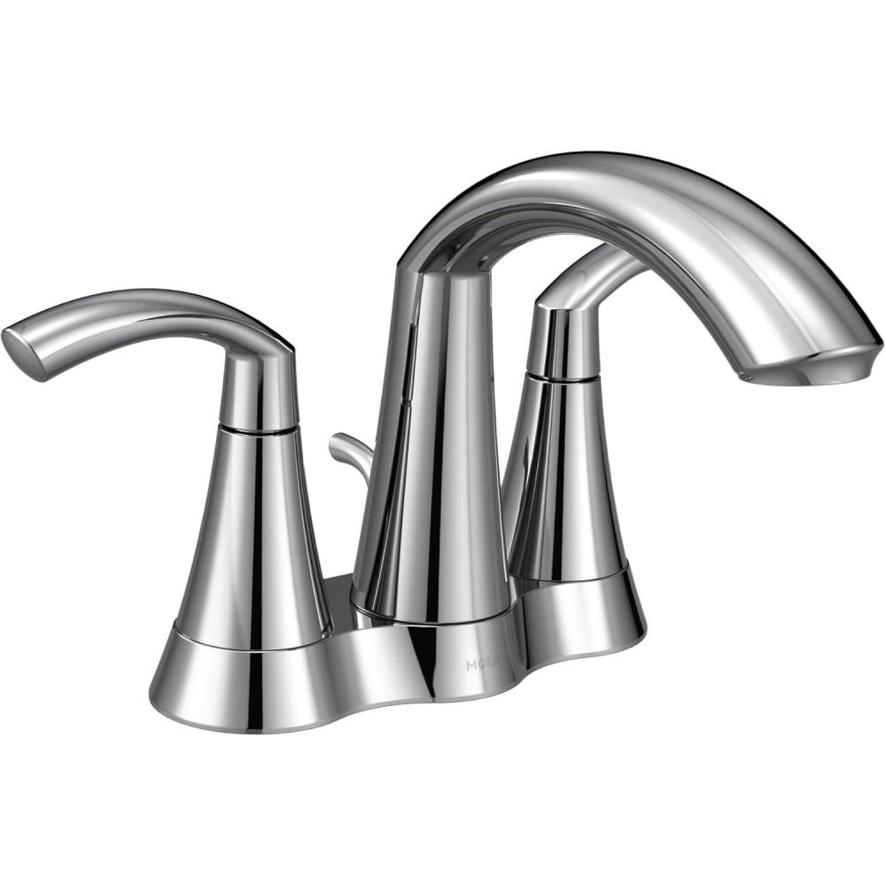 image:imageMoen Glyde Brushed Nickel TwoHandle High Arc Centerset Bathroom Faucet 6172BNChrome