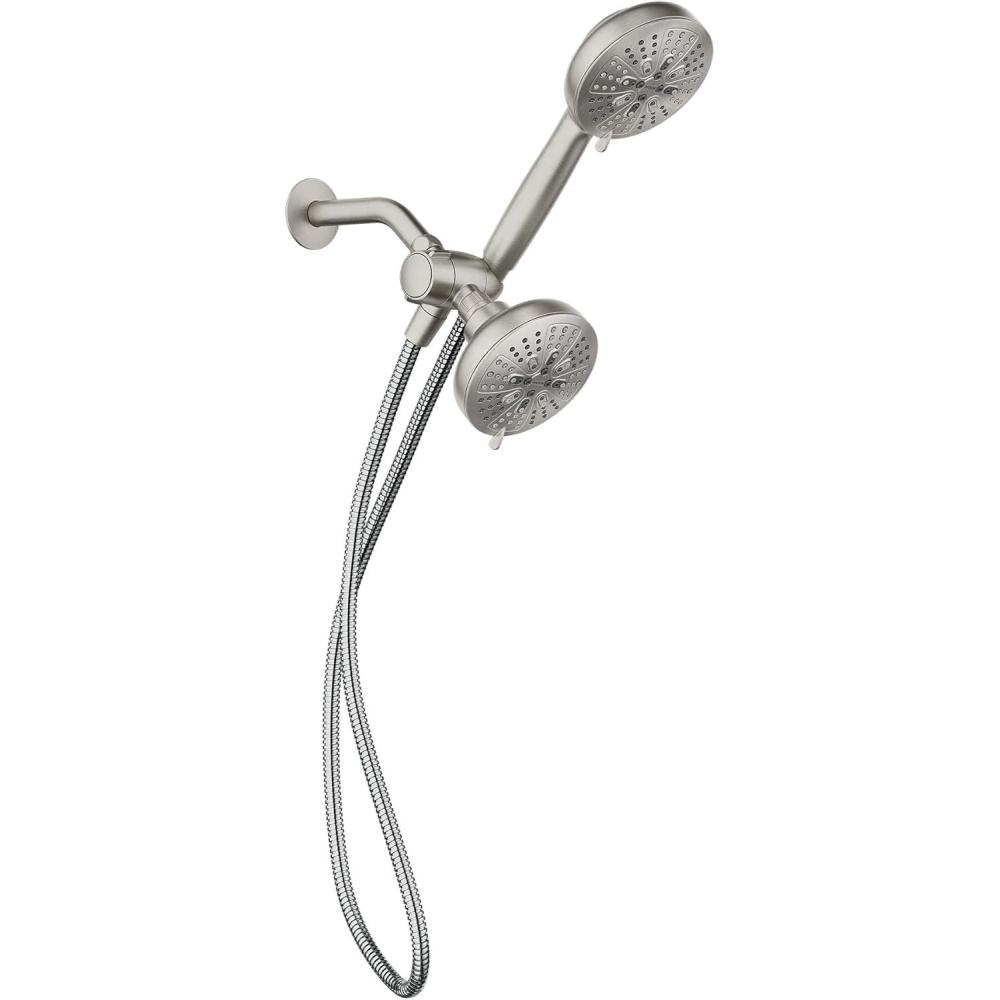 image:imageMoen Hydro Energetix High Pressure Dual Shower Head with Handheld Spray Combo Spot Resist Brushed Nickel Finish 200C0SRN