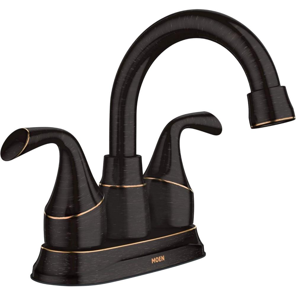 image:imageMoen Idora Mediterranean Bronze TwoHandle Centerset Bathroom Sink Faucet with Drain Assembly 84115BRB