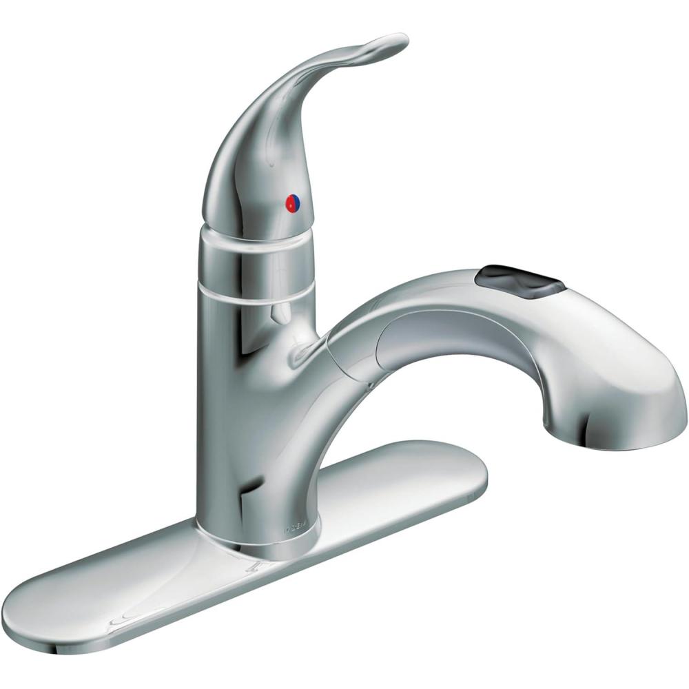 image:imageMoen Integra Chrome OneHandle Pullout Kitchen or Laundry Faucet Featuring Power Clean 67315CChrome