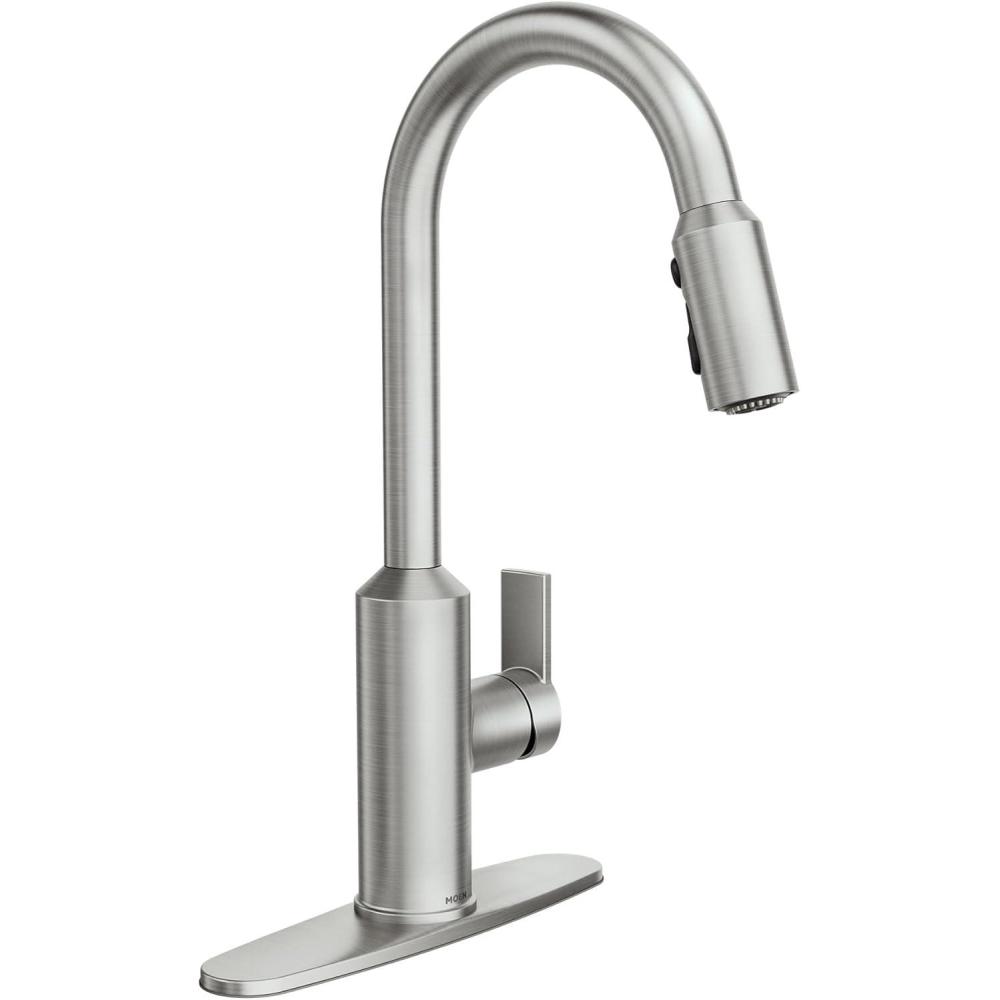 image:imageMoen Meena One Handle Kitchen Faucet with Pull Down Sprayer High Arc Kitchen Sink Faucet Featuring Reflex System and Duralock Quick Connect Bronzed Gold 87270BZGSpot Resist Stainless