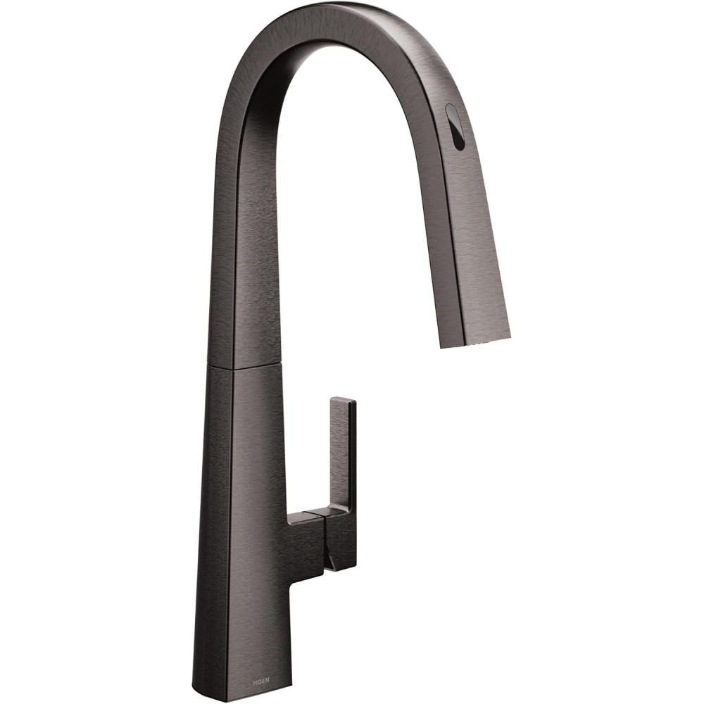 image:imageMoen Nio Black Stainless Smart Faucet Touchless PullDown Sprayer Kitchen Faucet with Voice and Motion Control S75005EV2BLS