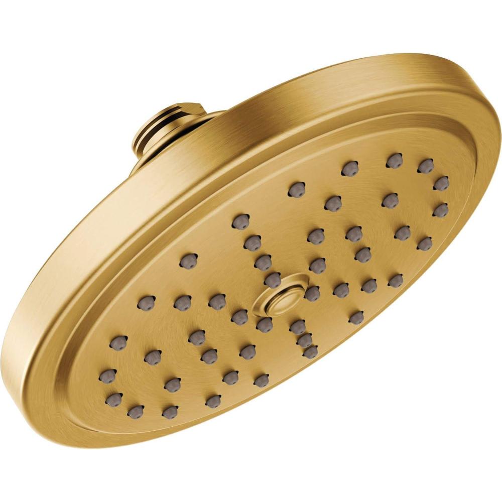 image:imageMoen S176BL Single Function Shower Head with Immersion Rainshower Technology 7Inch Diameter Matte BlackBrushed Gold