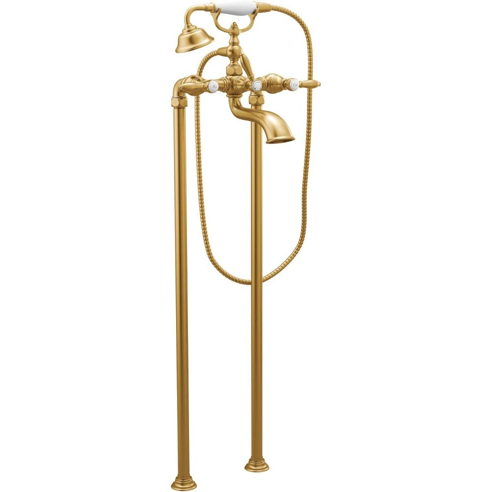 image:imageMoen S22110BG Weymouth TwoHandle Tub Filler with LeverHandles and Handshower