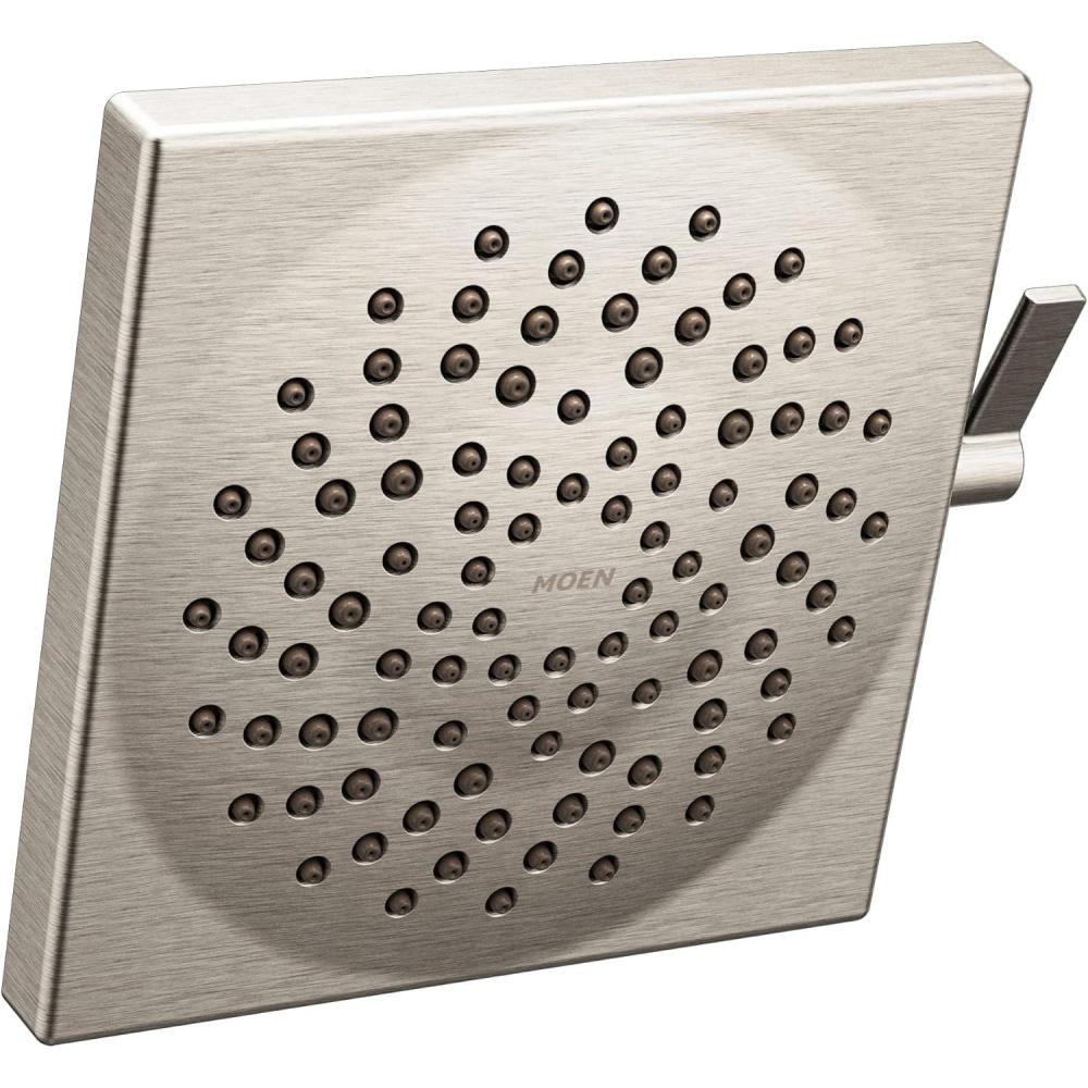 image:imageMoen S6345EP Velocity EcoPerformance TwoFunction 812 Diameter Spray Rainshower Showerhead ChromeBrushed Nickel