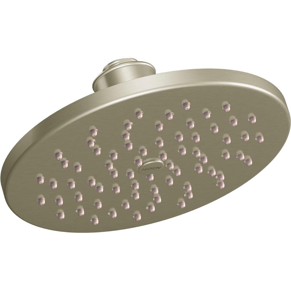 image:imageMoen S6360EPBN 8 EcoPerformance SingleFunction Rainshower Showerhead with Immersion Technology Brushed NickelBrushed Nickel