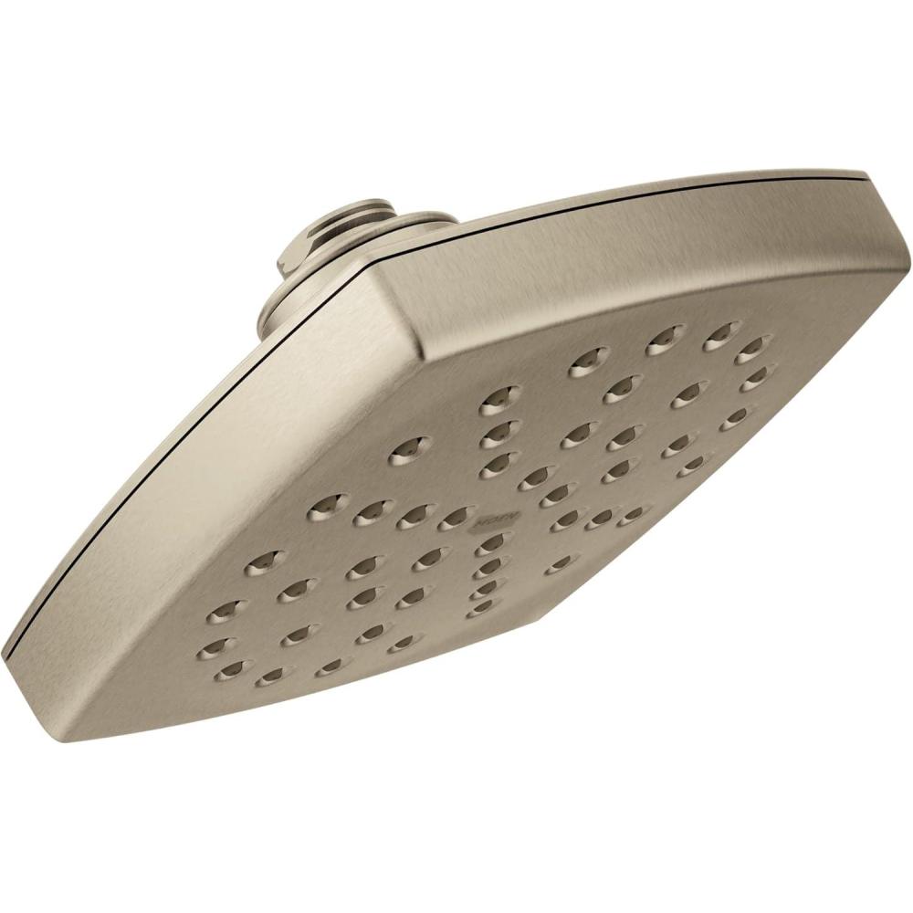 image:imageMoen S6365BL Voss 6 SingleFunction Rainshower Showerhead with Immersion Technology Matte BlackBrushed Nickel