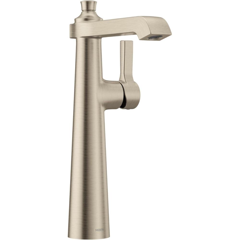 image:imageMoen S6982BN Flara OneHandle Single Hole Vessel Sink Bathroom Faucet Brushed NickelBrushed Nickel