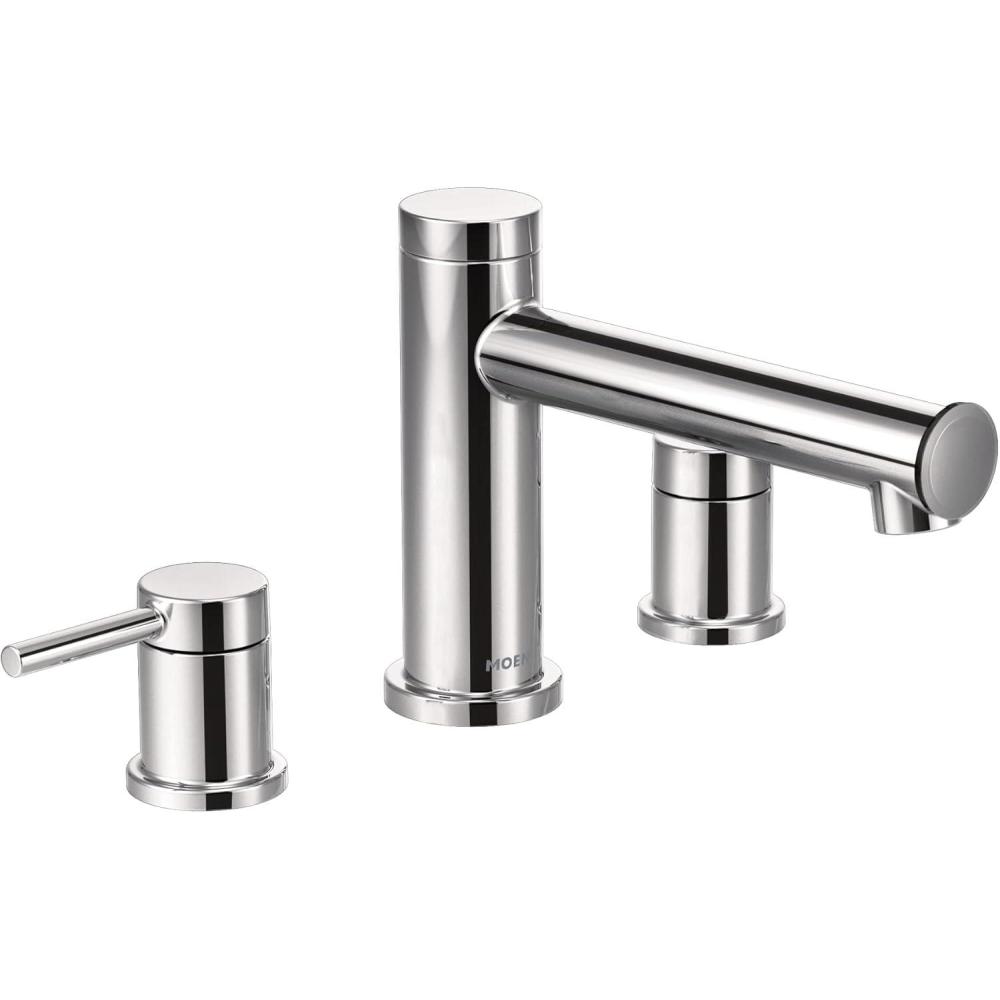 image:imageMoen T393BG Align 2Handle Deck Mount Modern Roman Tub Faucet Trim Kit Valve Required Brushed GoldChrome