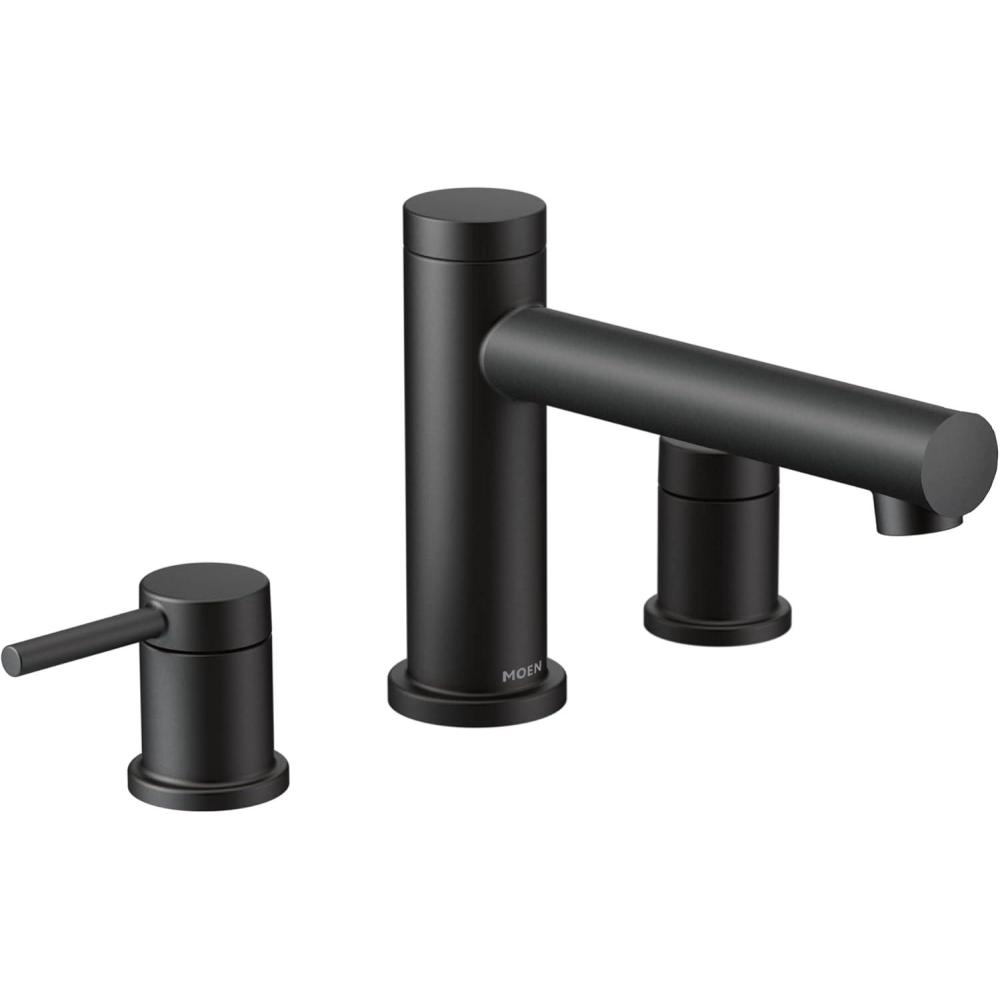 image:imageMoen T393BG Align 2Handle Deck Mount Modern Roman Tub Faucet Trim Kit Valve Required Brushed GoldMatte Black