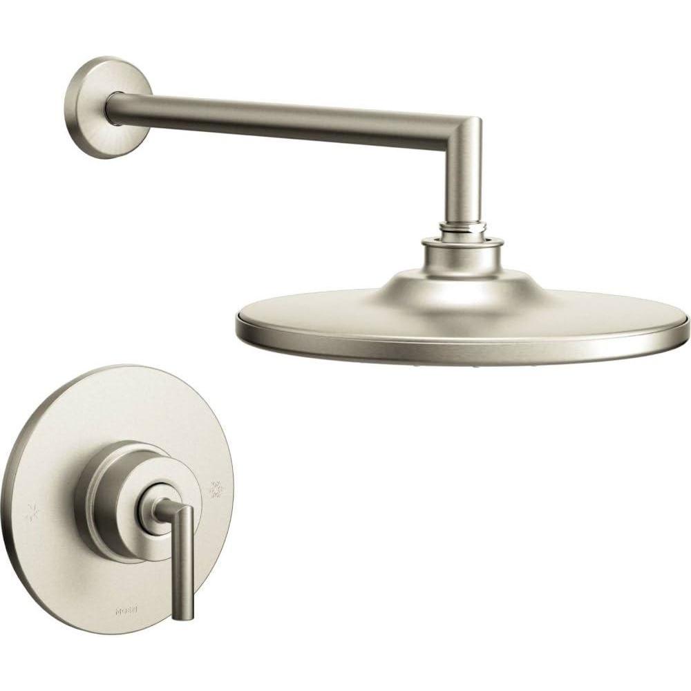 image:imageMoen TS22002BL Arris PosiTemp Pressure Balancing Modern Shower Trim Kit with 10Inch Rainshower Valve Required Matte BlackBrushed Nickel