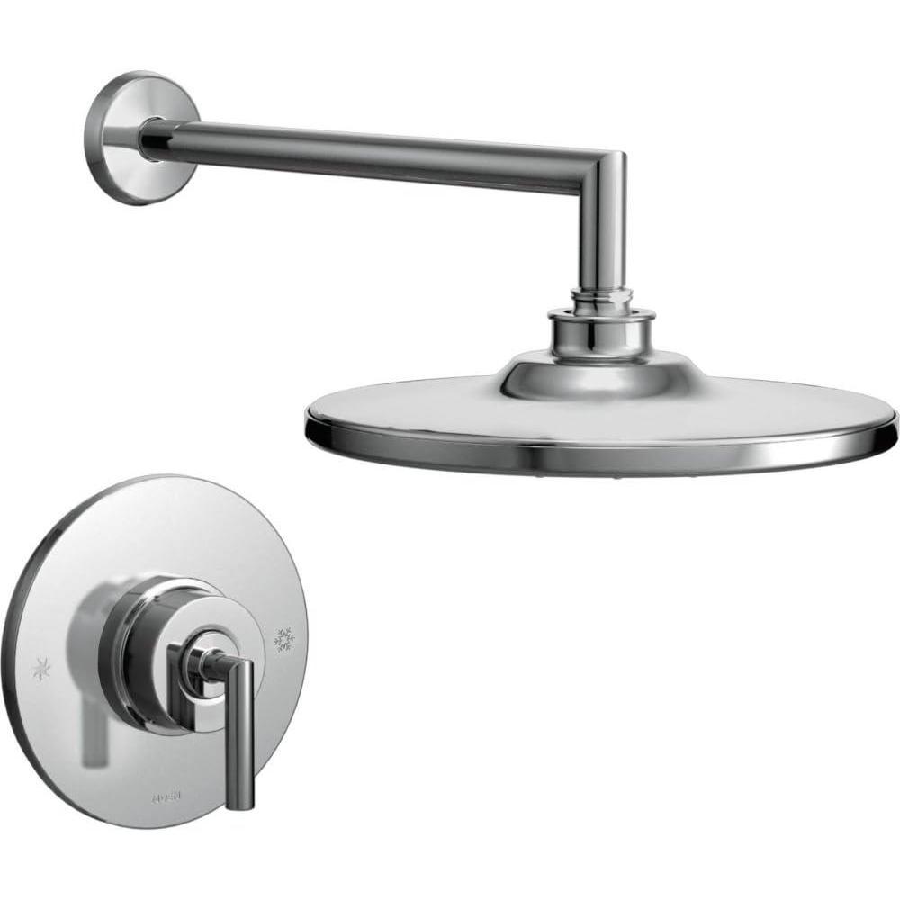 image:imageMoen TS22002EP Arris PosiTemp Pressure Balancing Modern Shower Trim Kit with 10Inch EcoPerformance Rainshower Valve Required ChromeChrome