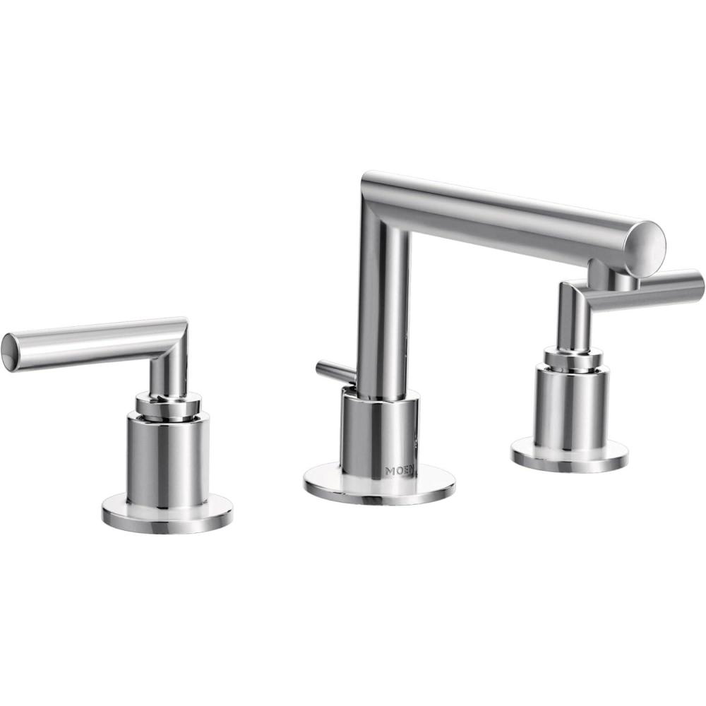image:imageMoen TS43002BL Arris TwoHandle Modern 8 in Widespread Bathroom Faucet Trim Kit Valve Required Matte BlackChrome