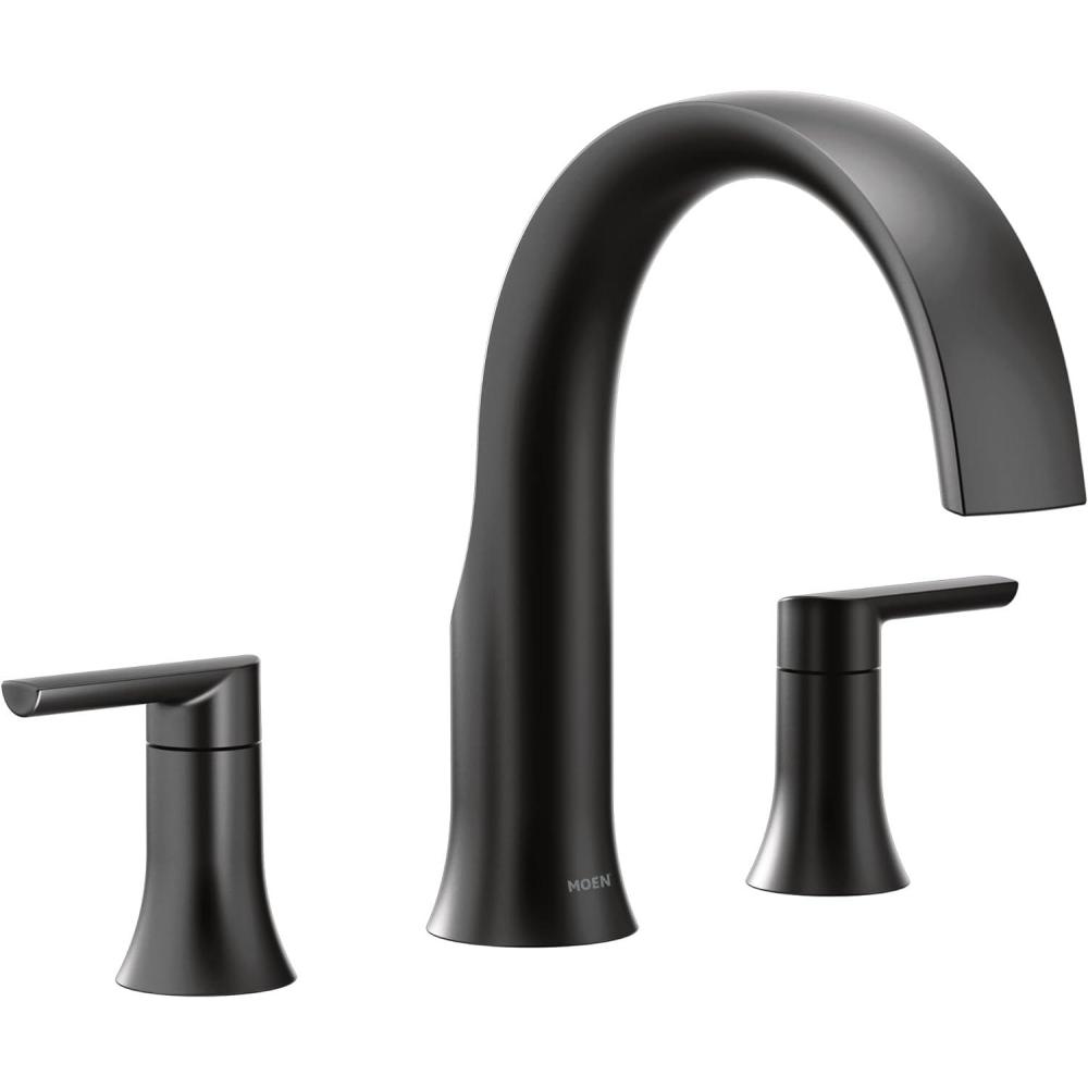image:imageMoen TS983BN Doux TwoHandle Roman Tub Faucet Valve Required Brushed NickelMatte Black