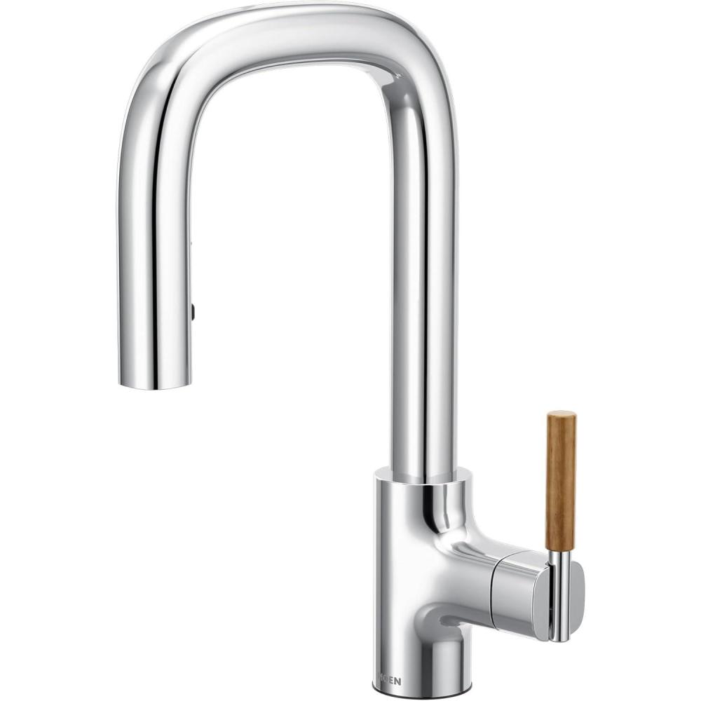 image:imageMoen Tenon Chrome One Handle Modern Bar Pulldown Faucet S64001