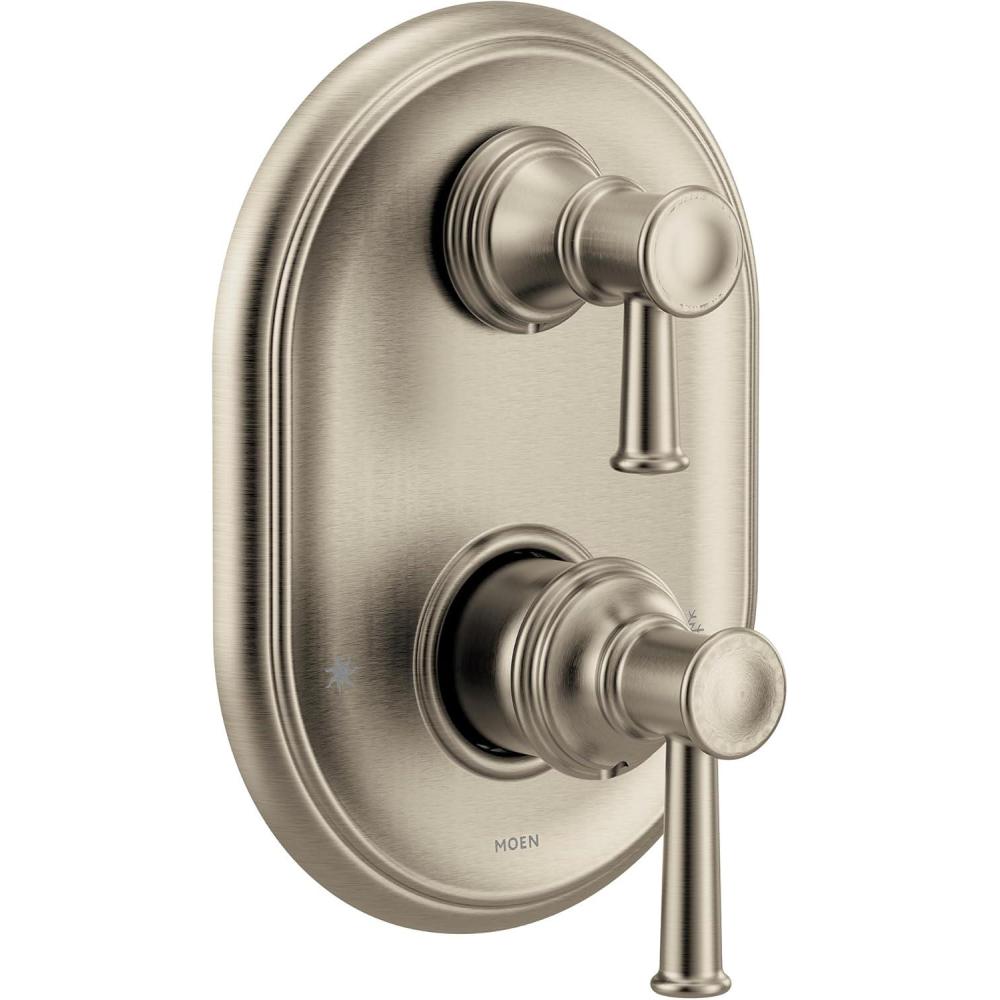 image:imageMoen UT3322BLBelfield MCORE 3Series 2Handle Shower Trim with Integrated Transfer Valve Valve RequiredBrushed Nickel