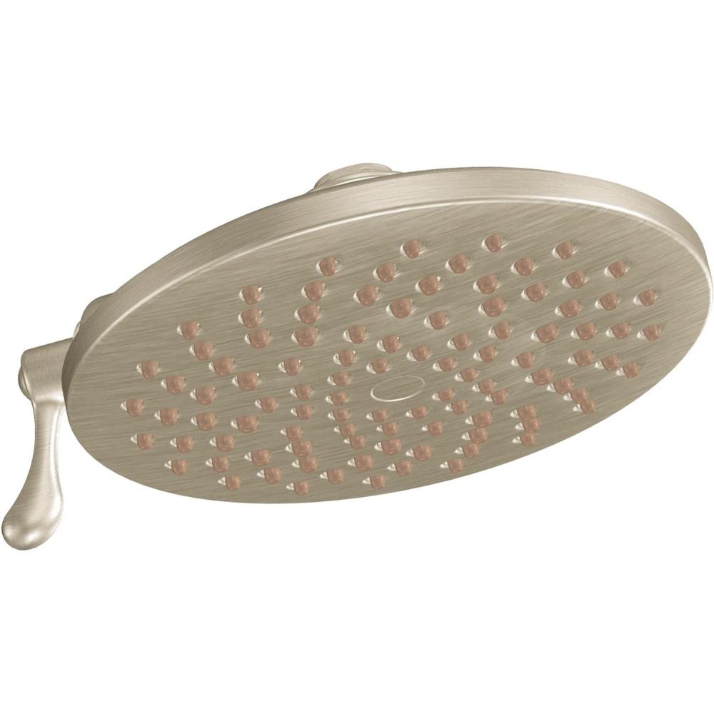 image:imageMoen Velocity Chrome TwoFunction Rainshower 8Inch Shower Head with Immersion Technology for a HighPressure Rinse S6320Brushed Nickel