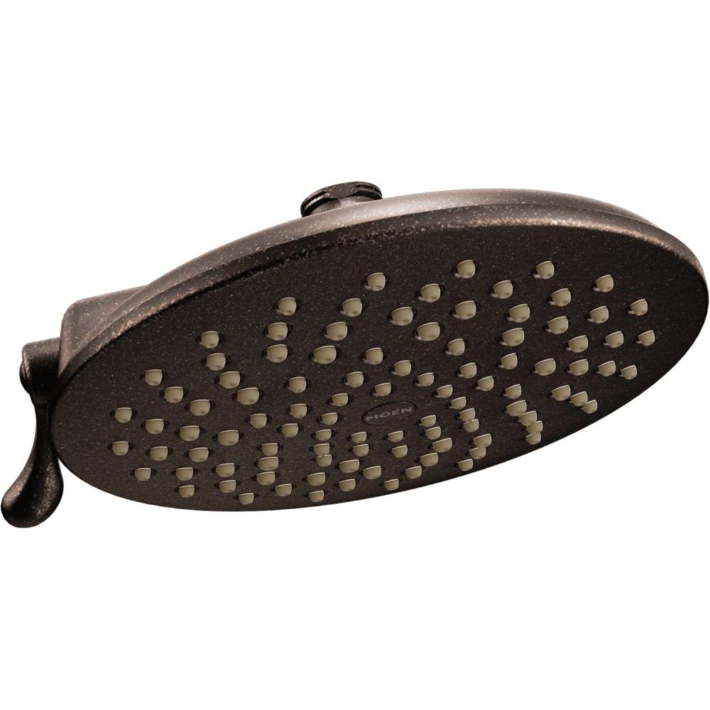 image:imageMoen Velocity Chrome TwoFunction Rainshower 8Inch Shower Head with Immersion Technology for a HighPressure Rinse S6320Oil Rubbed Bronze