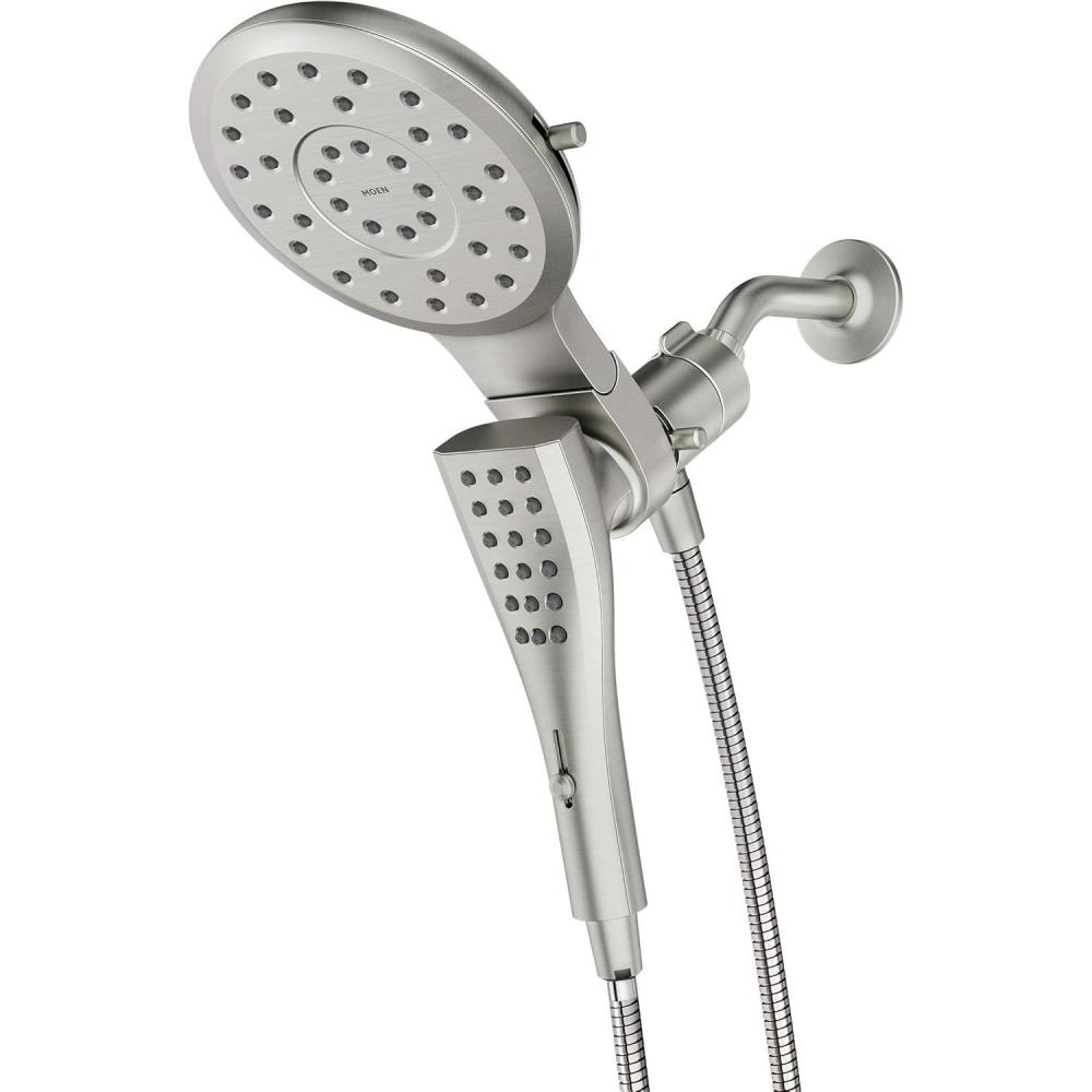 image:imageMoen Verso Brushed Nickel EightFunction 7 Wide Spray Shower Head and Detachable Handshower Combo with 72 Hose 220C3BNBrushed Nickel
